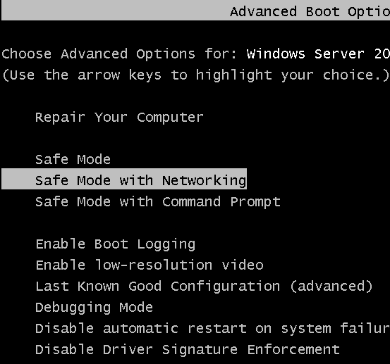 Safe Mode With Networking